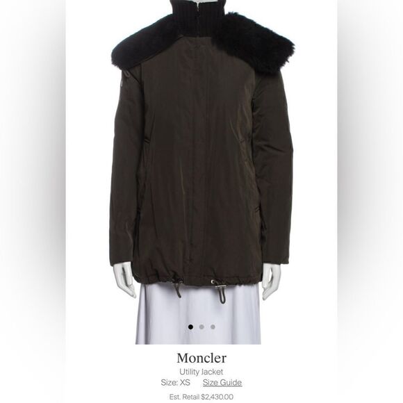 Moncler down Jacket with fur trim collar size XS - Picture 10 of 10